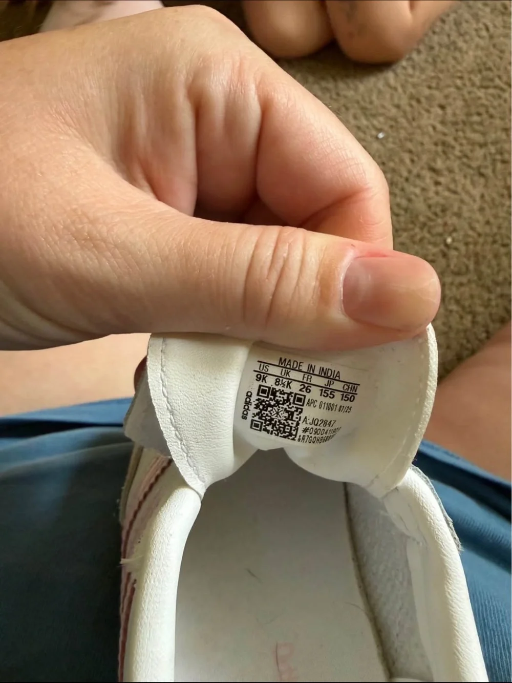 adidas Kids White & Light Pink Retro Trainer Sneakers